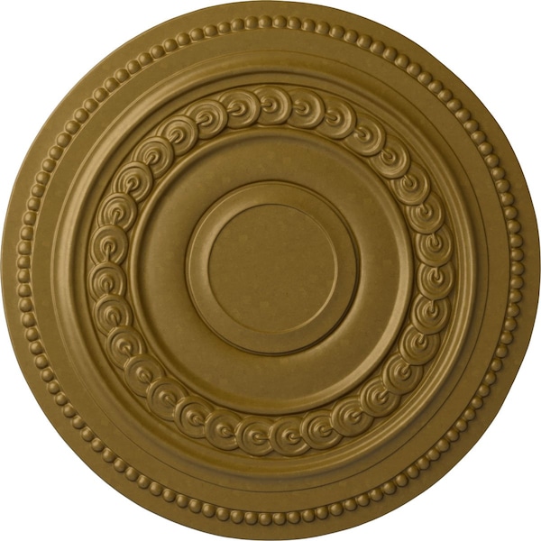Ekena Millwork Oldham Ceiling Medallion (Fits Canopies up to 8 5/8"), Hand-Painted Gold, 18"OD x 1 1/4"P CM18OLGLS - main
